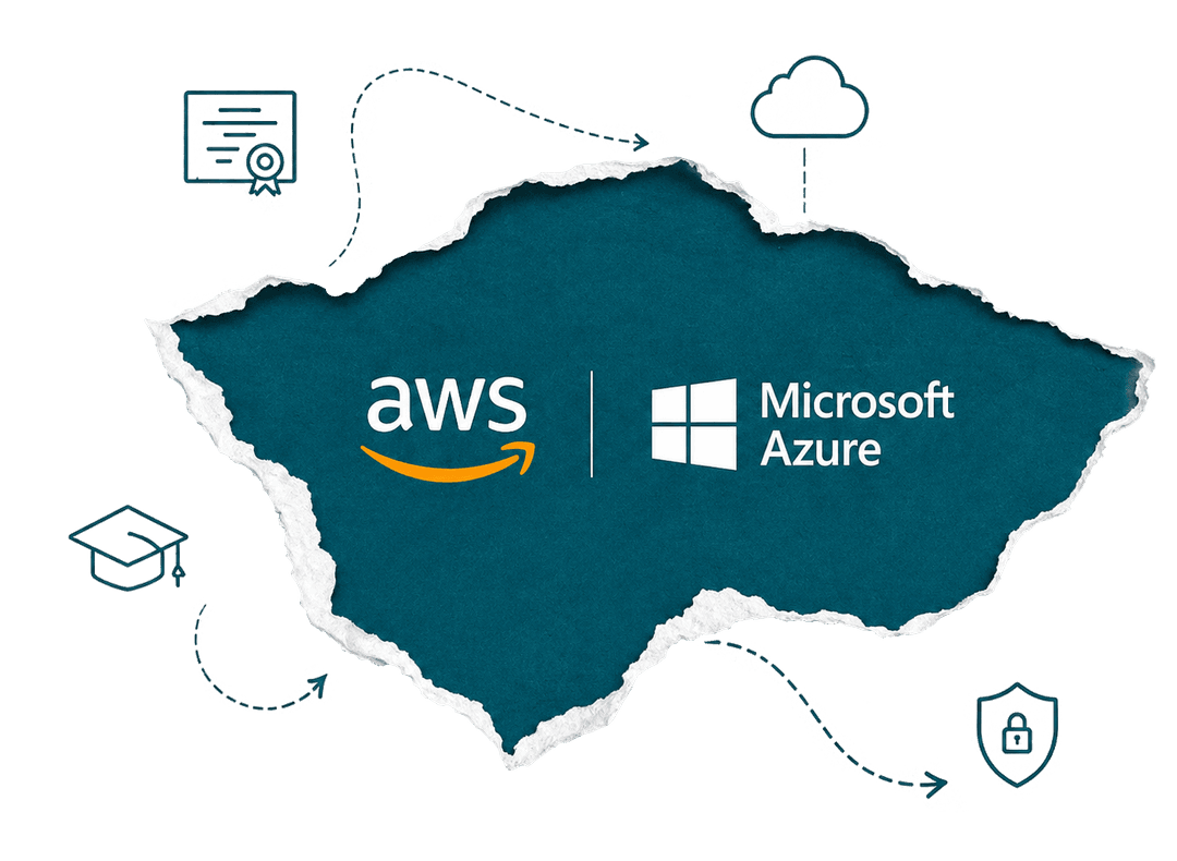 Learner preparing for AWS and Microsoft Azure certification