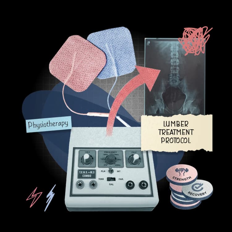 Physiotherapy practical training illustration